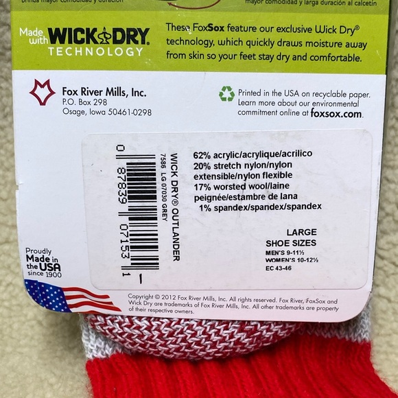 FOX RIVER Thermal Boot Socks | Heavy Weight Wool Blend | Size Large - Picture 3 of 5
